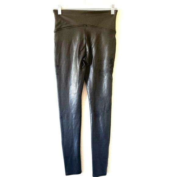 SPANX Black Faux Leather Leggings Size Medium - Picture 5 of 7